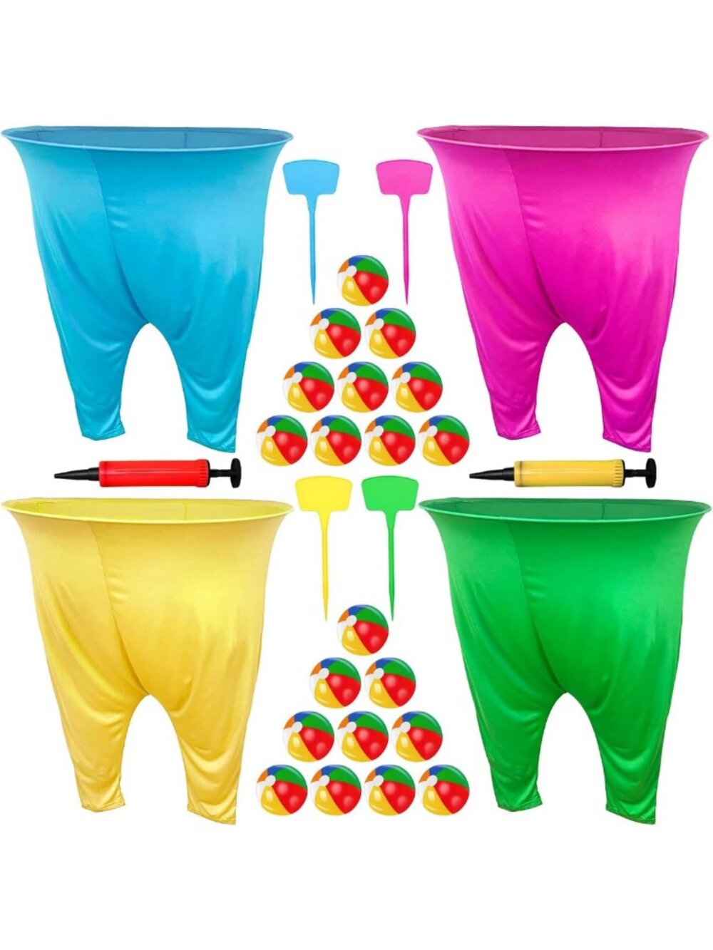 Fun Outdoor Granny Pants Game Set - 4 PCS Family-Friendly Yard Game